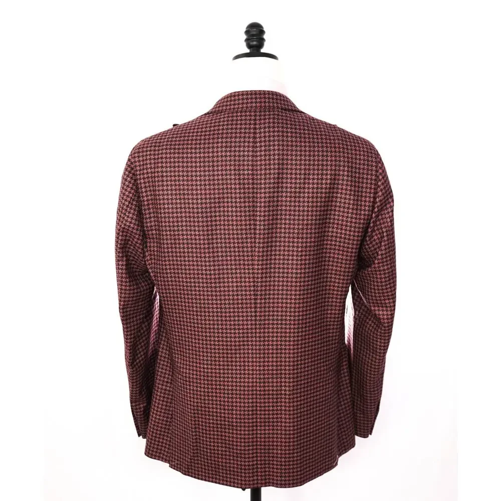 $1,995 CORNELIANI - Pink Houndstooth *17,25 Microns* Blazer - 44R